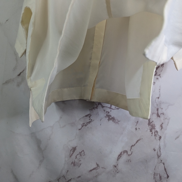 Everlane Button Up Shirt Short Sleeve Cream Sandstone Women Top Drapy Square - Picture 10 of 14